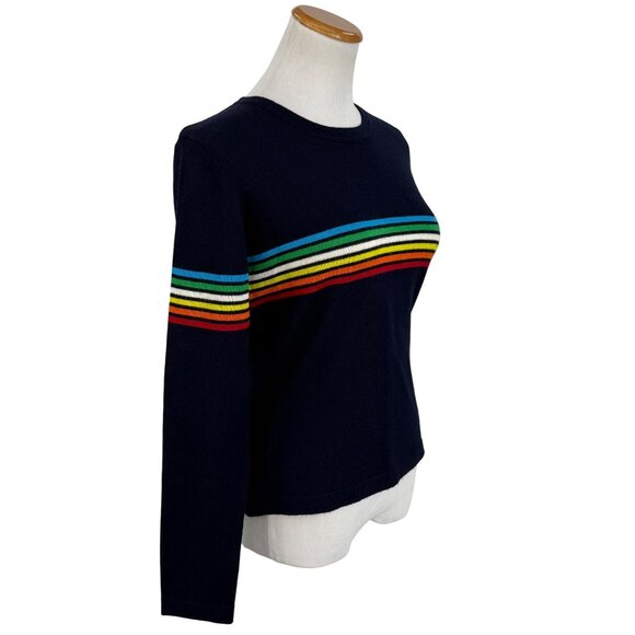 Vintage Y2K Esprit Rainbow Striped Blue Knit Sweater • Skater Grandpacore Preppy - Picture 7 of 14
